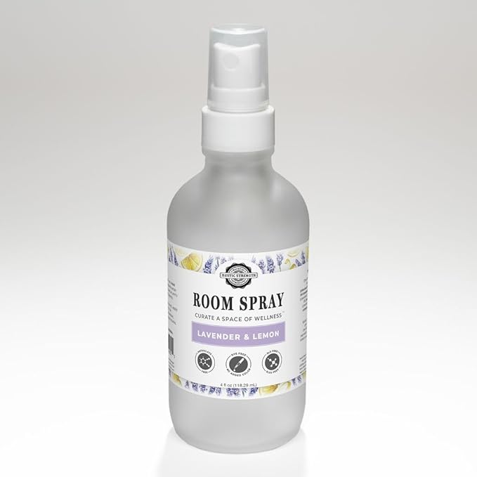 Rustic Strength Room Spray with Lavender and Lemon Essential Oils 4 Fl Oz