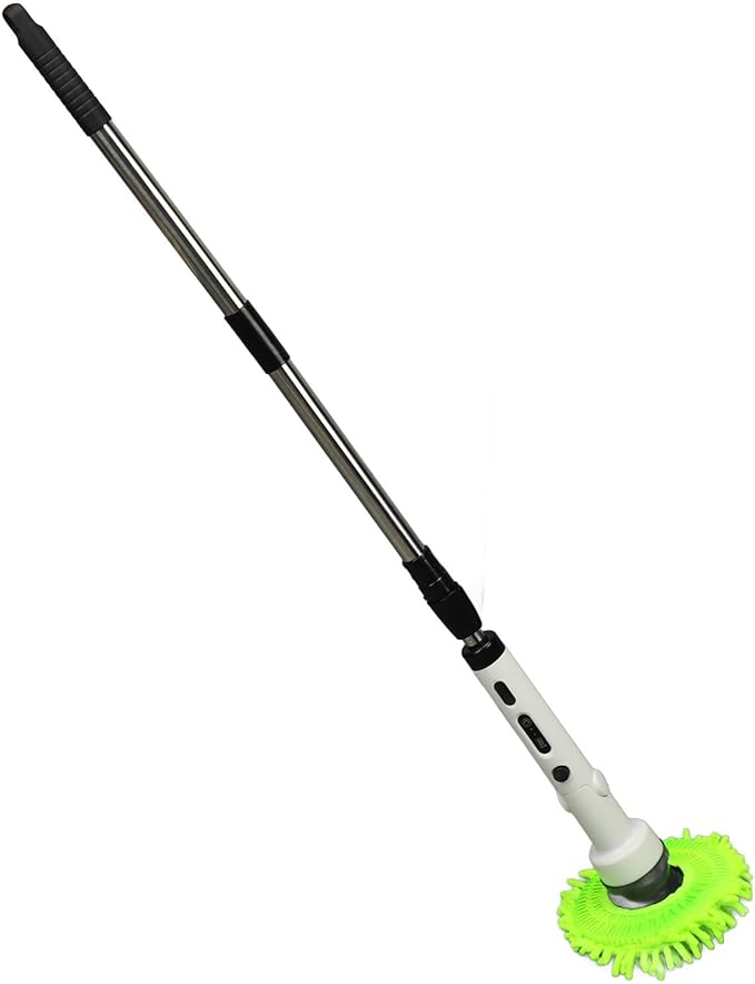 Electric Handheld Cordless Spin Scrubber Replaceable Brush Heads Bathroom Cleaner with Detachable Extension Rod Suitable for Solar Panels Washbasins Sofas Tiles