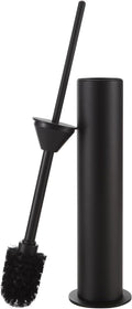 BGL Toilet Brush with Holder Set Matte Black Aluminium Standing for Bathroom Toilet Bowl Cleaner Brush and Holder Set Round Design