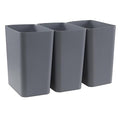 Xyskin Grey Plastic Trash Can Garbage Container Bin Trash Wastebasket 4.5 Gallon 3 Pack