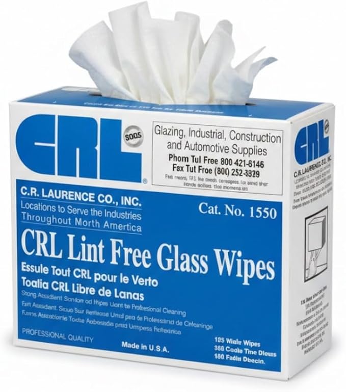 CRL Lint Free Glass Wipes in Pop Up Dispenser Box