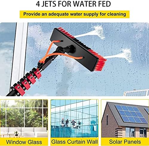 Glass Cleaning Brush Home Water Fed Telescopic Pole Kit Solar Panel Brush Rotating for Photovoltaic PanelWater Fed Pole Kit Extension PoleOutdoor Window Cleaner Window Glass Photovoltaic S