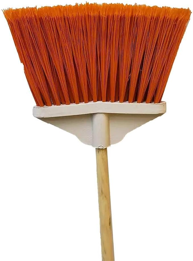 20-Pack Large Fan Brooms with Wooden Handles – Durable Plastic Bristles for Indoor &amp Outdoor Sweeping – Ideal for Commercial &amp Residential Use