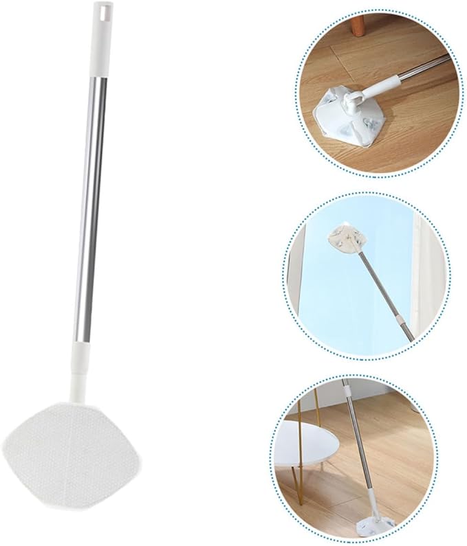 GANAZONO Rotating Dust Mop with Detachable Dry Cloth and Facial Cleansing  Small Portable Electrostatic Triangle Mop for Wall Cleaning and Hardwood Floors Convenient Home Cleaning Tool
