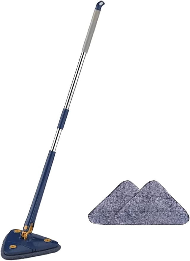 Triangle Cleaning Mop 360 Degree Rotating Mop Multifunctional Cleaning Tool with Adjustable Handle Home Wringing Lazy Spin 12027(U)