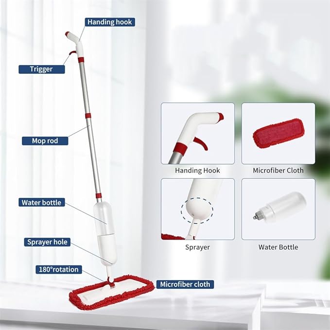 Water Spray Flat Mop Household Clean Free Hand Wash Dry and Wet Dual-use Lazy Floor