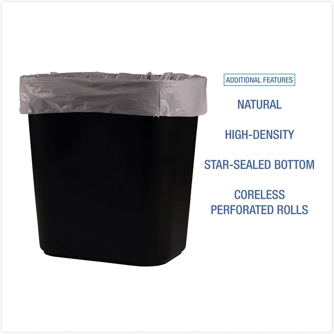 Light-Duty Trash Bags | 6–10 Gallon Natural Garbage Bags | 1000 Count Bulk Can Liners