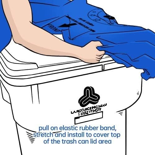 Trash Can Smell Eliminator Cover Odor Eliminating Bag with Optional Straps Lemon Scented Durable Chemical Free 32 Gallon 2 Pack