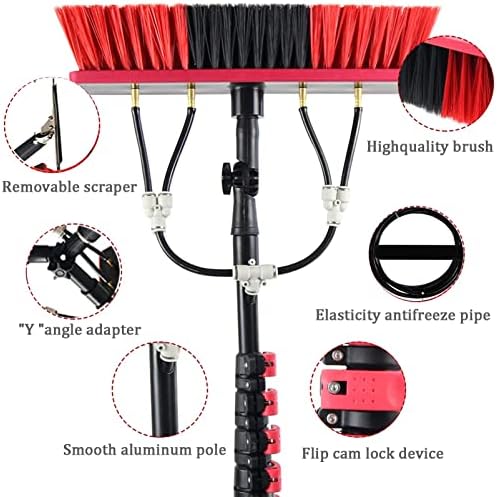 Glass Cleaning Brush Home Water Fed Telescopic Pole Kit Solar Panel Brush Rotating for Photovoltaic PanelWater Fed Pole Kit Adjustable Window Cleaning Pole Solar Panel Cleaning Brush Windo