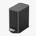 Small Bathroom Trash Can with Lid Soft Close 1.3 Gallon Garbage Can Step Pedal Stainless Steel Wastebasket Slim Trash Bin for Office Bedroom Toilet Live Room (Black)