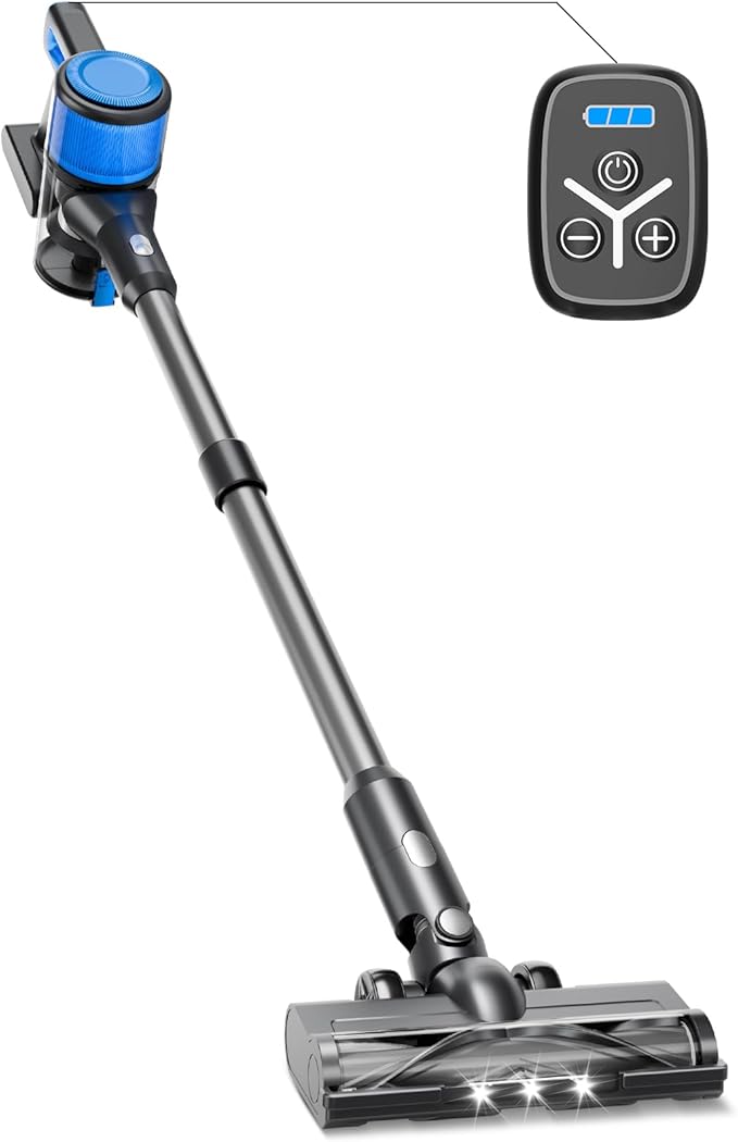 KIKETECH Cordless Vacuum Cleaner 8 in 1 Vacuum Cleaners1.7 L Dust Cup Rechargeable Vacuum Pet for Hair Carpet Hardfloor (Dark Blue)