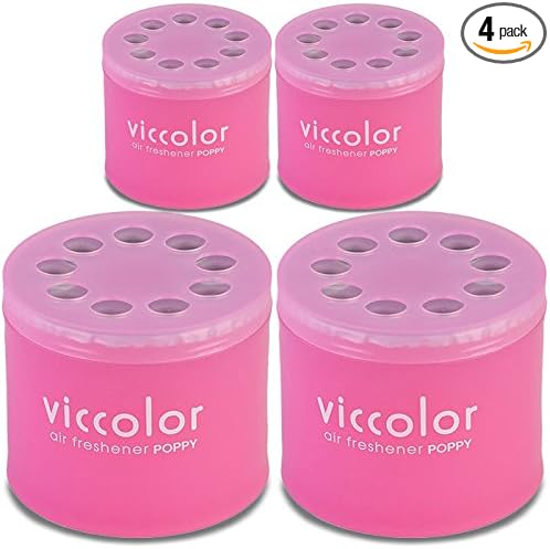 4x Round Can Style 2.5 Diameter 2.128 Height White Musk Scent VicColor Air Freshener Odor Smell Eliminator Deodorize For Interior Indoor Car Vehicle Bathroom Restroom Home Office Universal