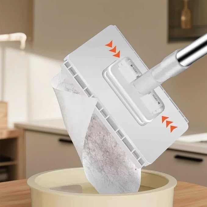 Snap Grip Mini Mop with 10pcs Cleaning Cloth - 360°Spin No Wash Mop for Wet/Dry Use - Hands-Free MiniMops for Tile Floor and Wall