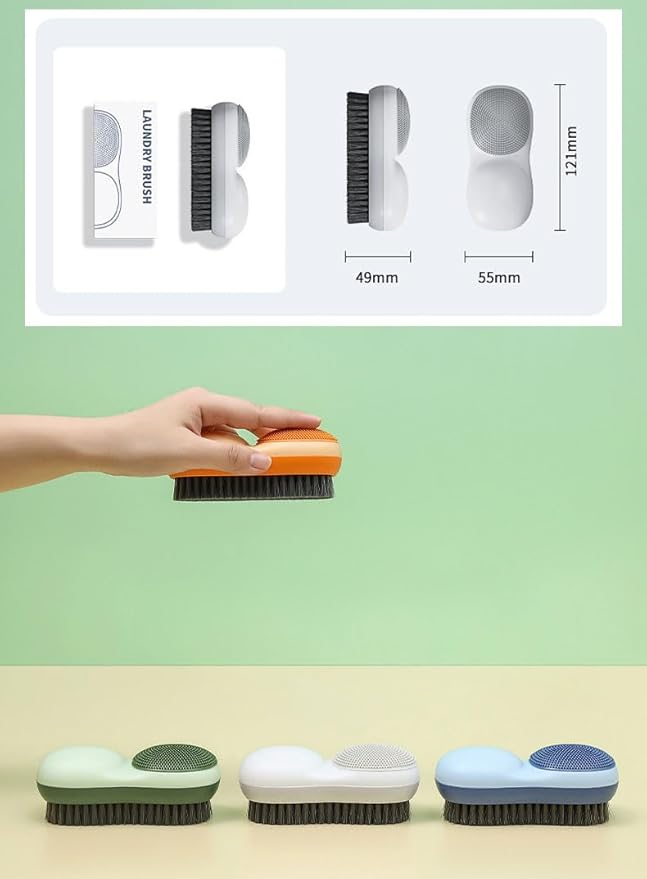 Silicone Household Clothes Washing BrushTwo-Sided Laundry Stain Remover Brush for Clothes Underwear 3 Pack