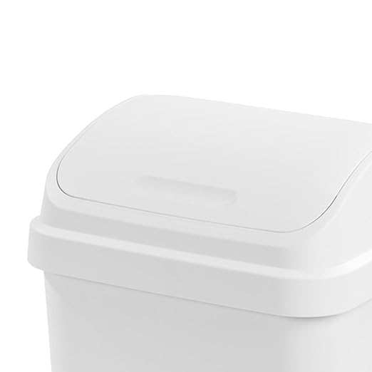 Sterilite 4-Pack Swing Top Wastebasket Sleek Square Profile Trash Can 13 Gallon White - Modern Garbage Bin for Kitchen Bathroom Garage and Workspace Fits 13 Gal Liners