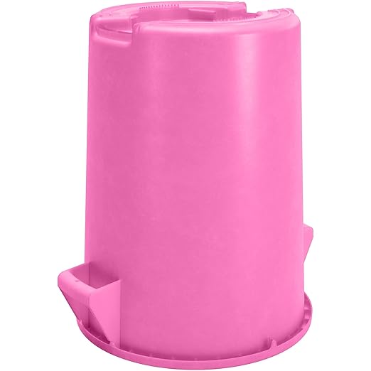 SPARTA Bronco 32 Gallon Trash Can Thick Polyethylene Bin NSF Certified Waste Container with Top Handles Bottom Handholds Reinforced Base and Stackable LLDPE 32 Gallon Pink (Pack of 4)