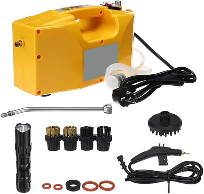 3000W High Pressure Steam Cleaner Portable Handheld Steam Cleaner Multi-Purpose Steam Cleaner For Kitchen Bathroom Upholstery Carpets And Cars (Color : Yellow) gaoyun-1001