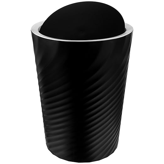 VOSAREA Small Trash Can with Lid Bathroom Kitchen Waste Bin Plastic Waste Basket Odor-Blocking Easy to Clean