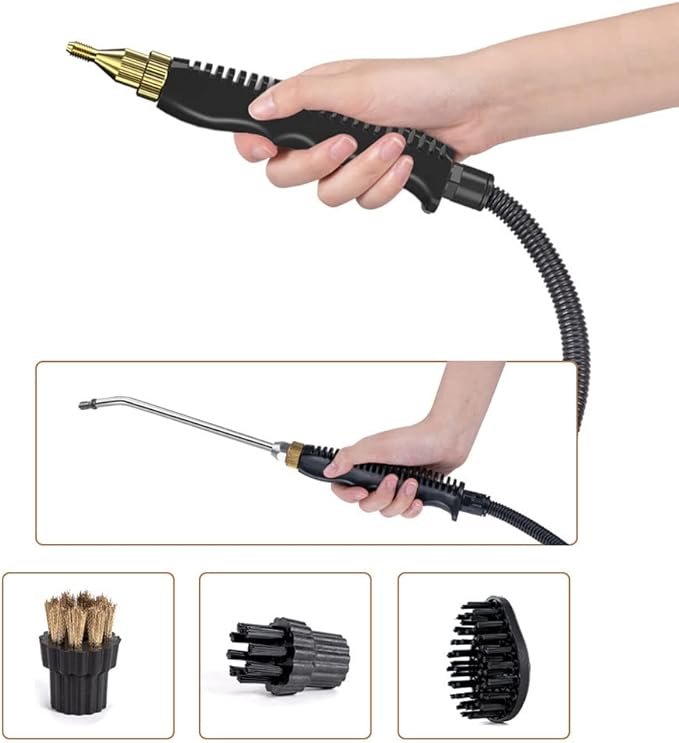 Portable Handheld Steam Cleaner 2500W 105C Steam 3BAR Pressure 1000ml Tank 6-Position Adjustment Floor Sink Car etc.