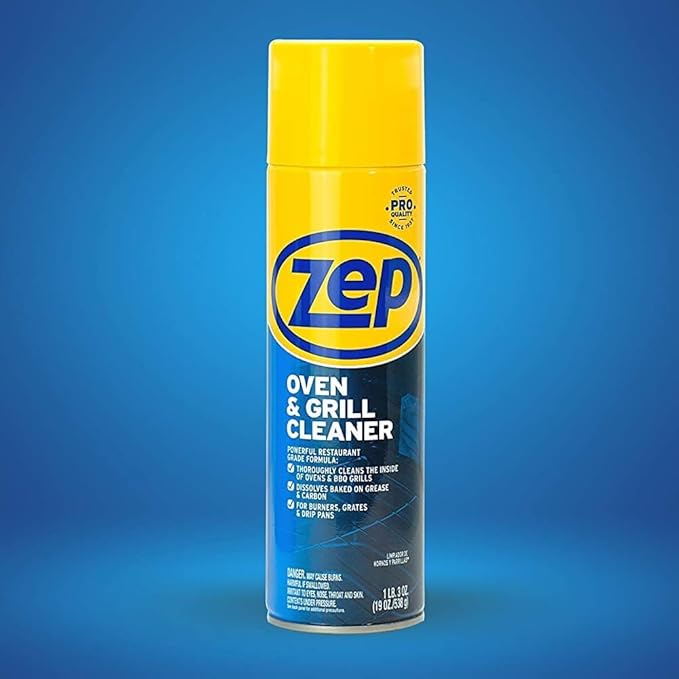 Zep Heavy-Duty Oven and Grill Cleaner - 19 oz (Case of 4) ZUOVGR19 - Dissolves Grease on Contact on Burners Grates and Drip Pans
