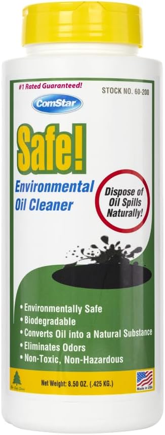 ComStar Safe! Oil Spill Eater8 Ounces Powerful Enzymatic Oil Absorber Petroleum Waste Remover Eliminates Odors Fast-Acting Hydrocarbon Breakdown (60-200)