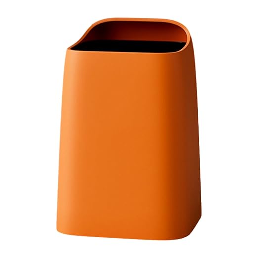 MagiDeal Waste Basket Trash Can Household Modern 10L Dust Bin Open Top Garbage Bin for Bathroom Office Kitchen Laundry Bedroom Orange