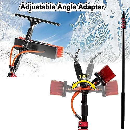 Glass Cleaning Brush Home Water Fed Telescopic Pole Kit Solar Panel Brush Rotating for Photovoltaic PanelWater Fed Pole Kit 3.6m-10.8m Extendable Water Brush for Outdoor Window Cleaning IDE