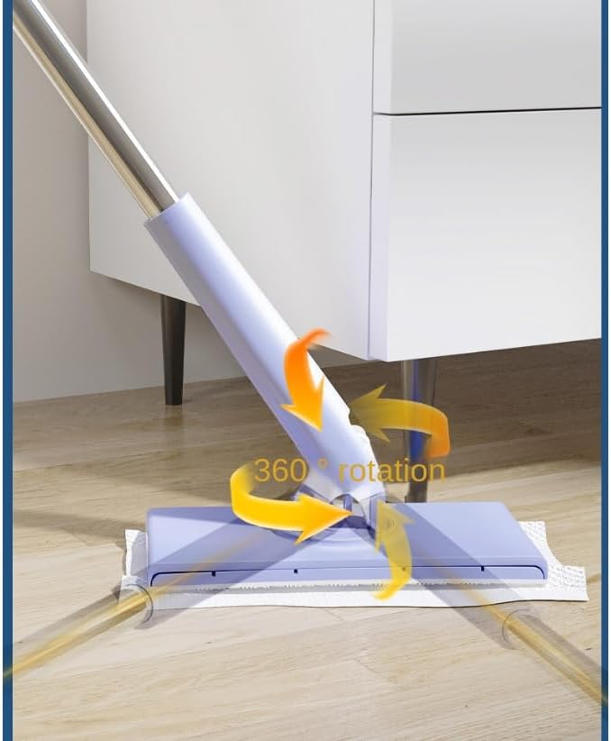 Automatic Cloth Clip mop Bathroom Household Cleaning Board Multifunctional face Towel Dry and Wet Dual-use Expandable 2 Sets (White 2PCS 35.8 inches)
