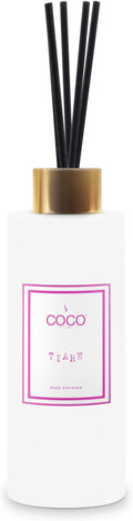 COCO by Stone 5oz Reed Diffuser (Tiare) – Luxury Scented Oil Diffuser for Home Aromatherapy Long-Lasting Vegan Fragrance Elegant Home Décor and Air Freshener