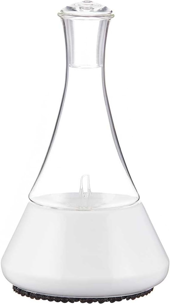 Opulence - Nebulizing Diffuser for Essential Oil/Aromatherapy with White Ceramic Base and Touch Sensor Light Switch - Premium Home &amp Professional Use - No Heat No Water No Plastic …