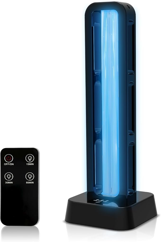 39W UV Light Sanitizer with Remote Control and 3 Timers – Ozone Free Home Disinfection Device Kills Germs Viruses Mold and Dust Mites – Whole Room Ultraviolet Light for Home and Office