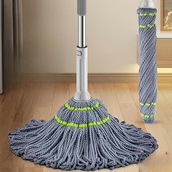 Self-Wringing Twist Mop with Microfiber Head – Reusable Floor Cleaning Mop with Extendable Stainless Steel Handle