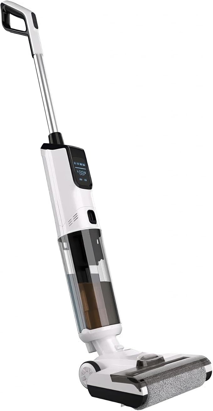 Cordless Wet and Dry Stick Vacuum Cleaner 170W Lightweight Rechargeable Floor Cleaner for Hard Floors and Low-Pile Carpets