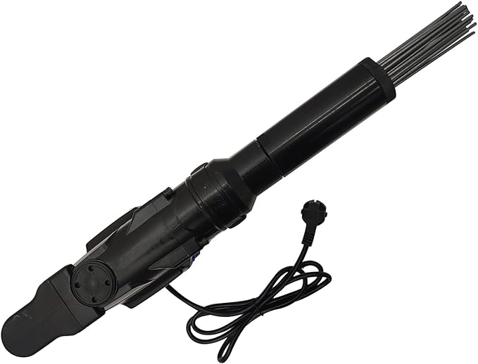 Electric Handheld Rust Remover 110V Industrial Needle Scaler for Metalworks 360° Rotating Grip with 100 Needles for Ship Hull Tight Corners Descaling Machine
