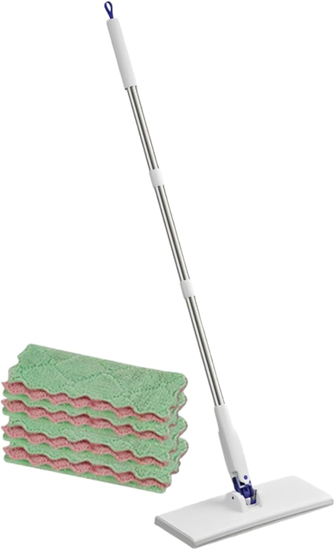 Genérico Mop for Floors – Household Cleaning Tools – Compact Mop with Quick Refill of Cloth – for Kitchen Bathroom Tiles Car Apartment Living Room Bedroom Glass Hair