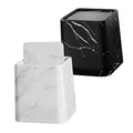 Cabilock 2pcs Small Decorative Marble Pattern Trash Can with Swing Lid Compact Garbage Bin for Bathroom Bedroom Kitchen and Office Stylish Wastebasket Elegant and Design