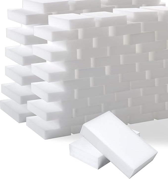 100 Pack Magic Cleaning Sponges Eraser Multi-Functional Melamine Sponge Foam Cleaning Pads for Household Kitchen Bathroom Furniture Bathtub Sink Cleaning Kitchen Dish Sponge 10x6x2cm