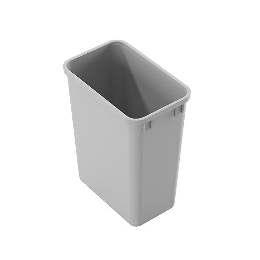 Dowell 35Qt Wastebasket Trash Container 9Gal Plastic Stackable for Kitchen/Bathroom/Office Fits Under Sink/Desk (Can Only Grey 4000 35 04)