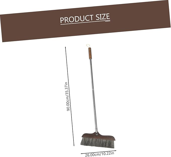 Long Handle Bristle Broom Push Broom for Kitchen Floor Cleaning Home Office Use Reusable Cleaning Tool