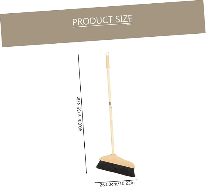 STOBOK Horse Hair Broom with Horsehair Bristles and Stainless Steel Handle Soft Broom for Sweeping Indoor Hardwood Floors Ideal for Home Hair Salon and Pet Hair Removal