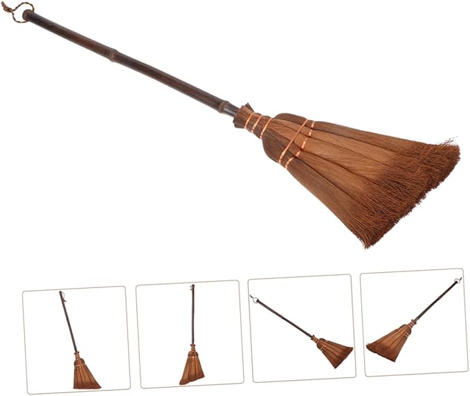 2pcs Mini Hand Broom Set Natural Straw Broom for Boys and Girls Small Dustpan Indoor Outdoor Use