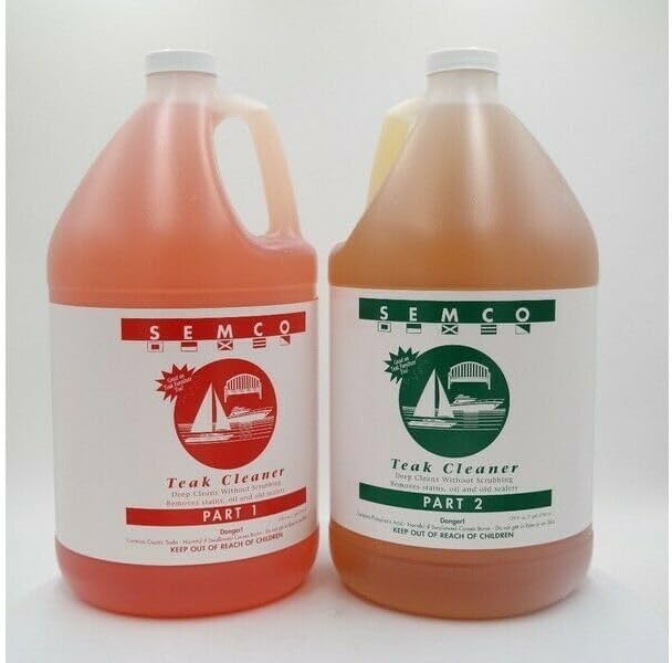 TeakFurnitureOutlet Semco Teak Wood 2 Two Part Cleaner Treatment Sealer Remover (Gallon)