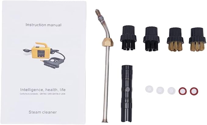 High Pressure Handheld Steam Cleaner High Temperature Steamer Cleaner Multi Purpose Handheld Steam Clean Tool Kitchen Range Hood Car Sofa Floor Portable Steam Cleaning Machine1600w 110v (black)
