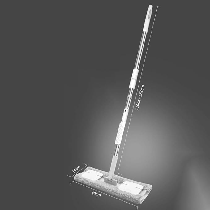 360 Degree Spin Mop with Large Microfiber Pads Flat Floor Telescopic Handle Home Windows Kitchen