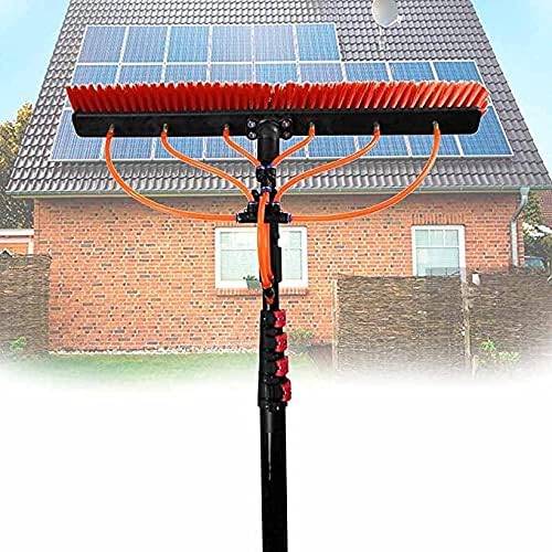 Glass Cleaning Brush Home Water Fed Telescopic Pole Kit Solar Panel Brush Rotating for Photovoltaic PanelTelescopic Window Cleaning Pole Kit - 18FT Water Fed Extendable Cleaner for Conserva