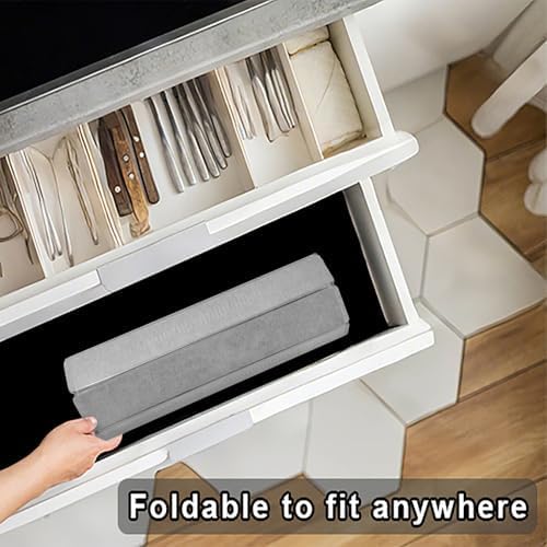 Large Stone Dish Drying Mat for Kitchen CounterEquipped Dish Rack Diatomaceous Earth Material Foldable and Super Absorbent Dish Drying Pad Suitable for Tableware Bottles and Cup (Grey 24×16 IN)