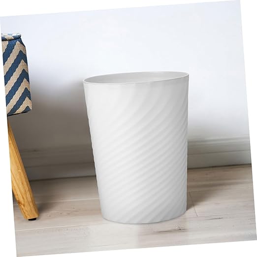 Office Trash Can with Press Ring Small Plastic Waste Basket for Bathroom Bedroom Kitchen and Household Use and Versatile Garbage Can for Small Spaces
