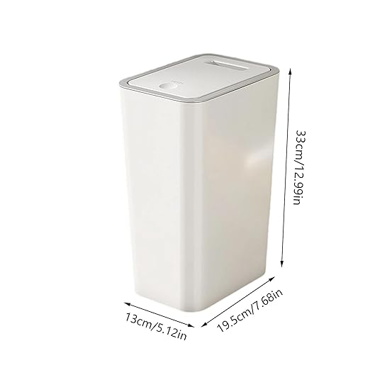 Trash Can with Lid - Wastebasket Dustbin | Wastebasket Compact 10L Dustbin for Dorm Corner Bedroom Indoor Sink Home Bathroom Toilet Workplace