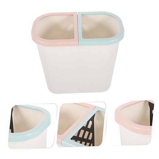 Plastic Trash Can Dual Compartment Bin for Home and Office Waste Management