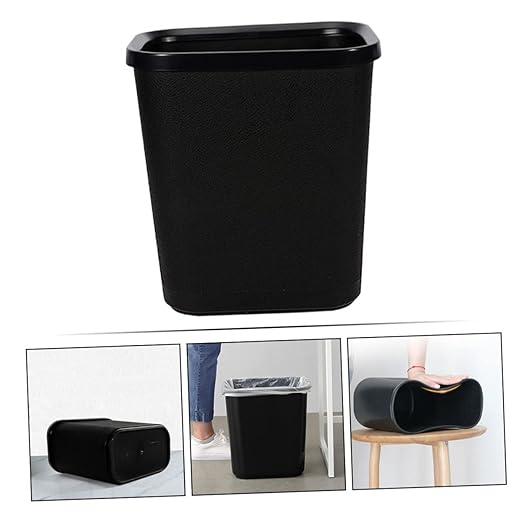 Slim Plastic Rubbish Container for Office Kitchen and Bathroom Practical Trash Storage Can with Stable Base for Compact Spaces Multi-Purpose Wastebasket
